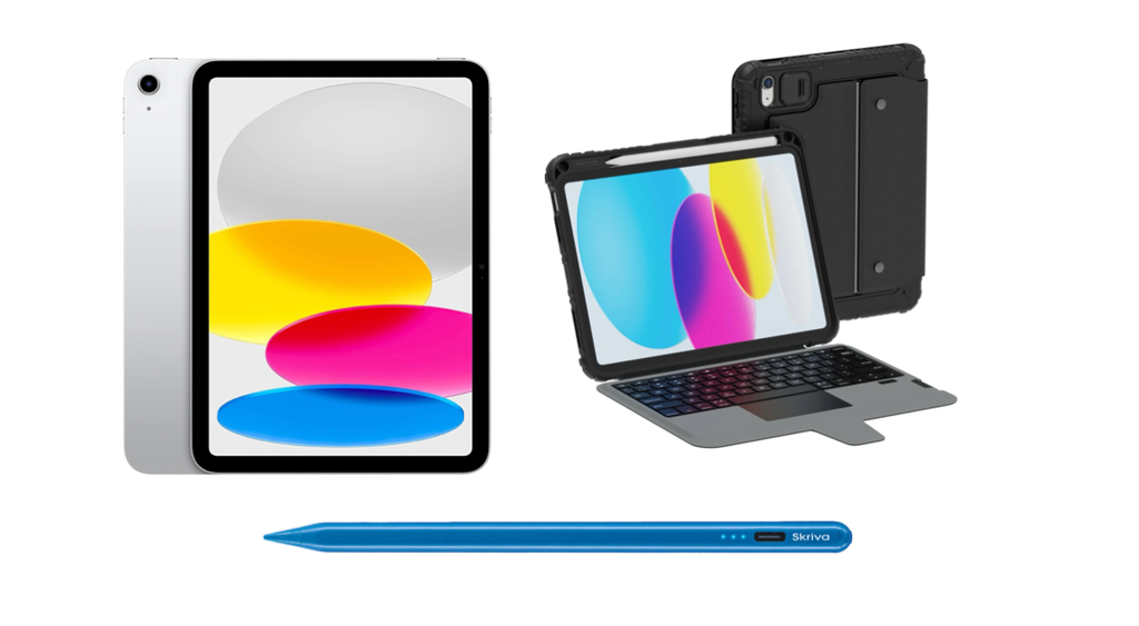 iPad 11th Gen 2025 A16 256GB/Wi-Fi + Bluetooth Keyboard Case for A16 + Skriva Stylus