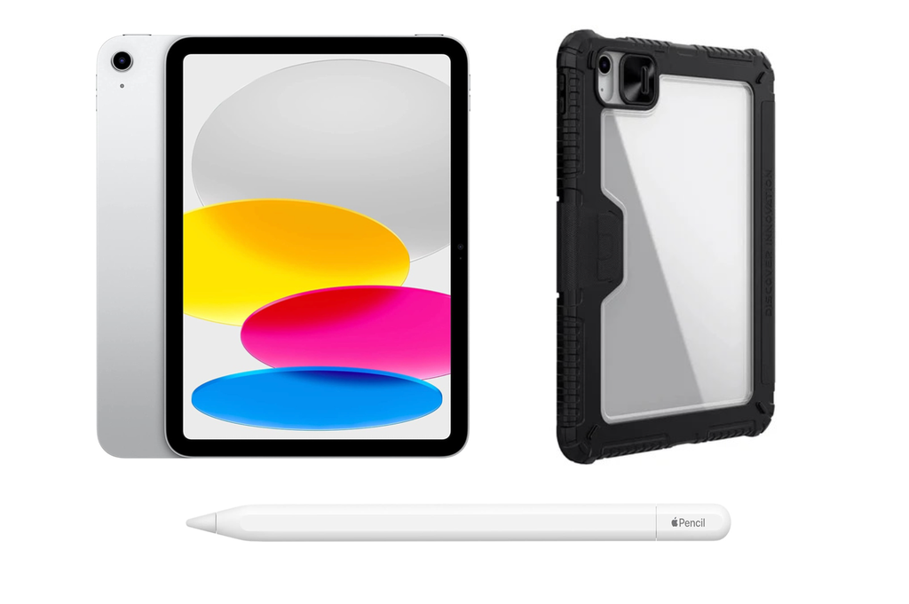 iPad 11th Gen 2025 A16 256GB/Wi-Fi + SlimBook Case for A16 + Apple Pencil USB-C (Silver)