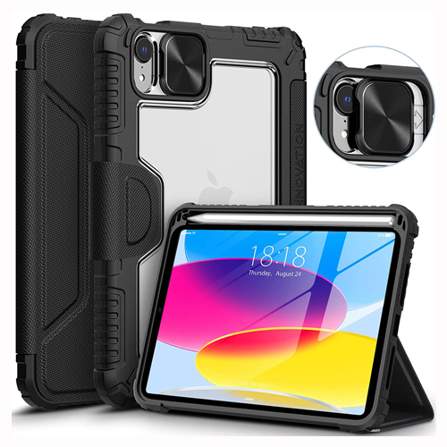 [DC0003] iPad Flip Cover Case Black Color for iPad 10th gen & iPad 11th gen