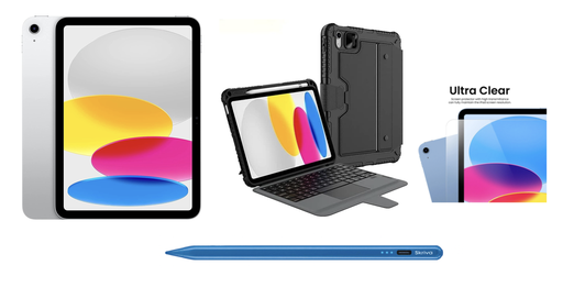 [MD4G4AB/A-EDU] iPad 11th Gen 2025 A16 256GB/Wi-Fi + Bluetooth Keyboard Case with Trackpad + Skriva Stylus + Screen Protector
